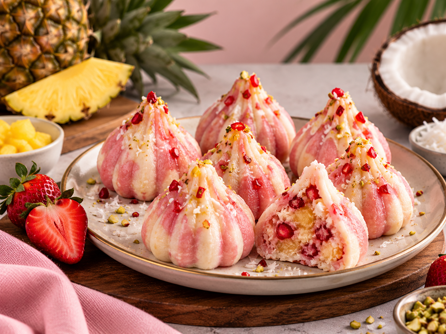 Strawberry Pina Colada Modak