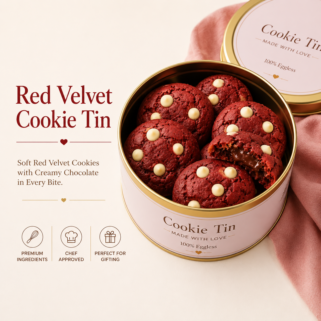 Red Velvet Cookie Tin
