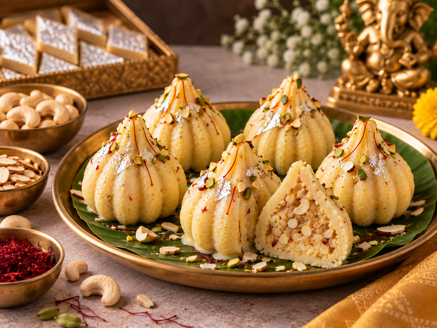 Kesar Kaju Katli Modak