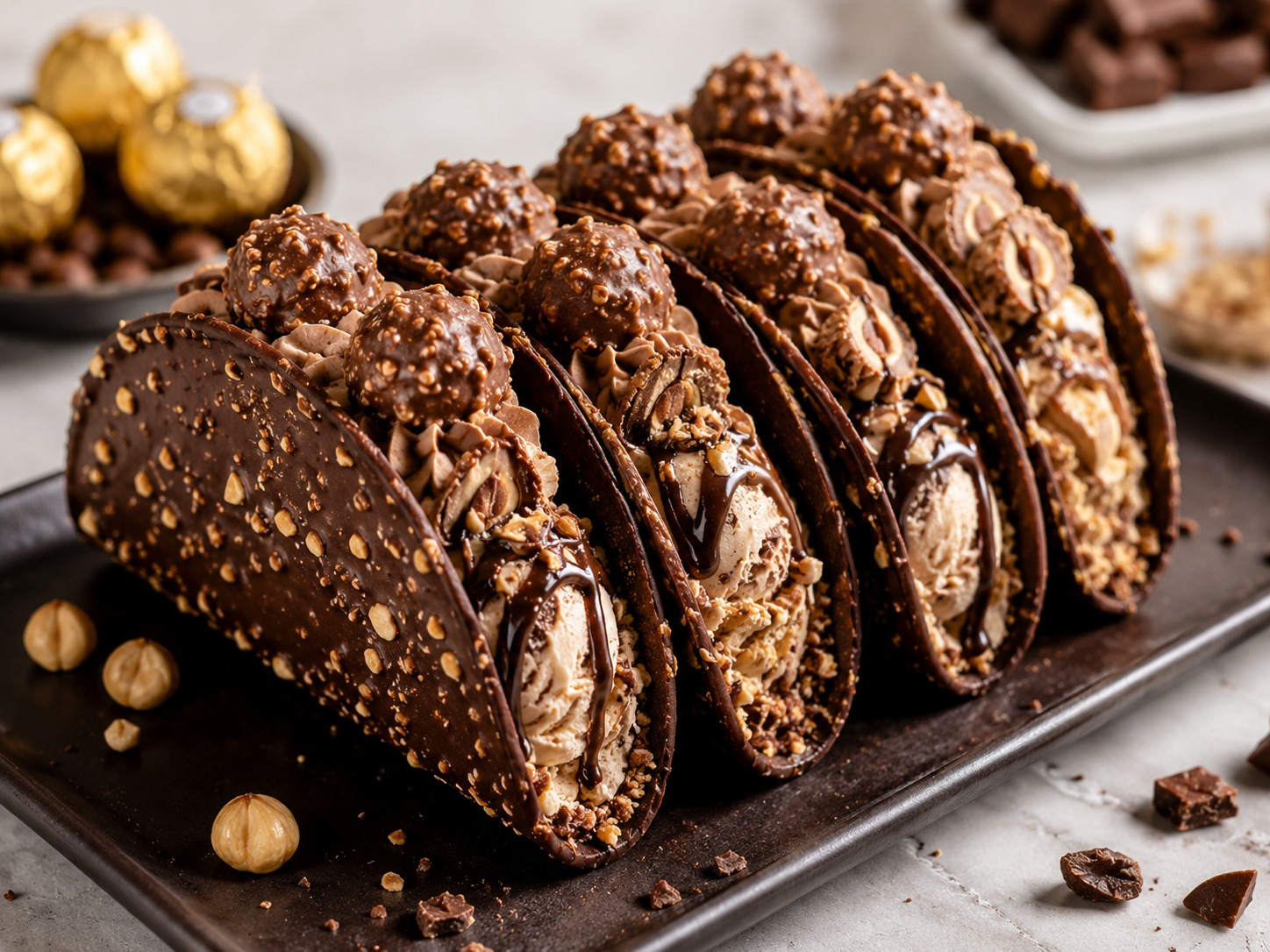 Ferrero Rocher Tacos Ice Cream Cake