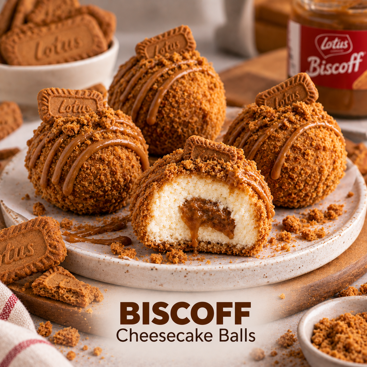 Kunafa Cheesecake Balls