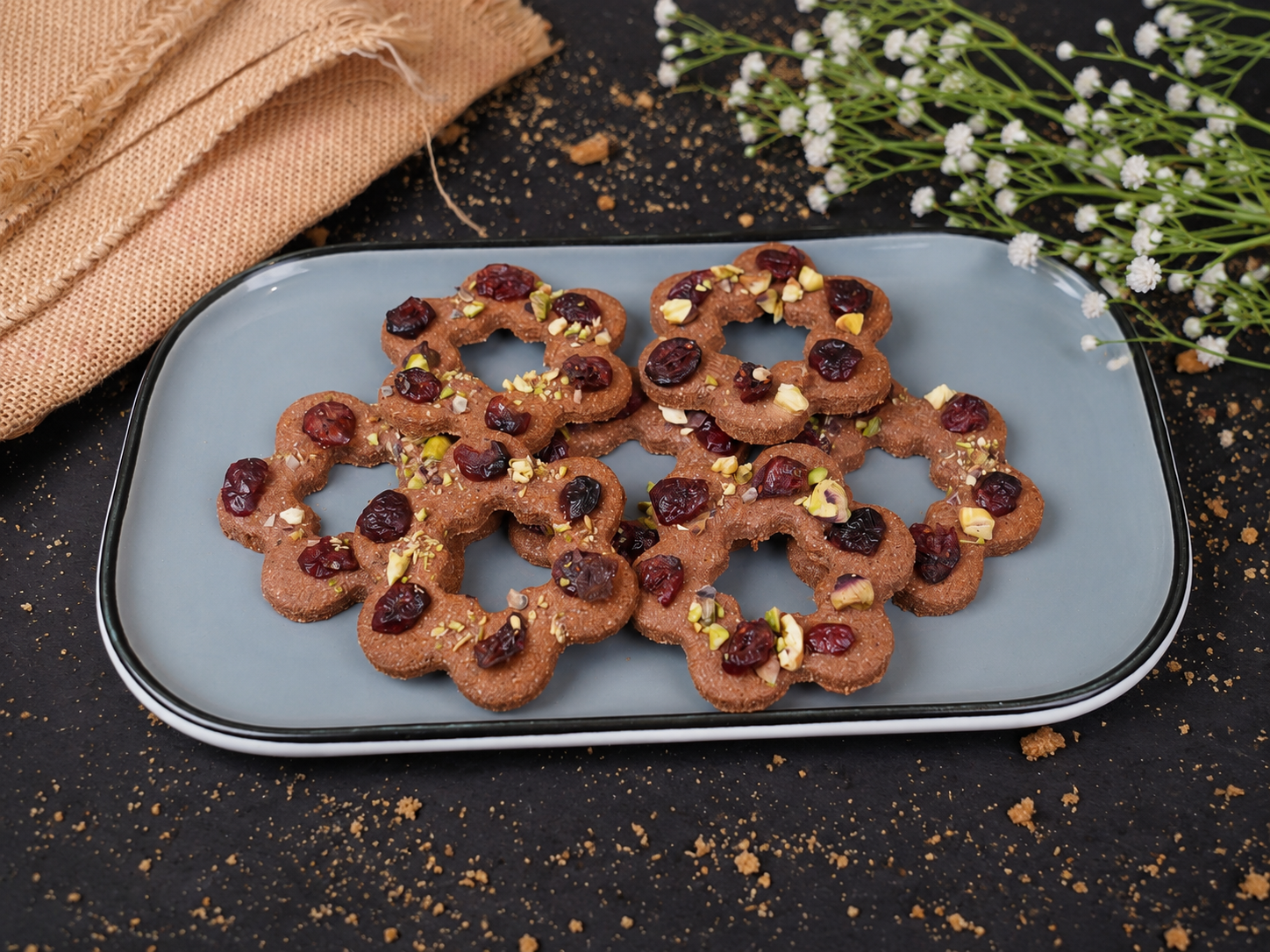 Millet Cranberry Pistachio Cookies