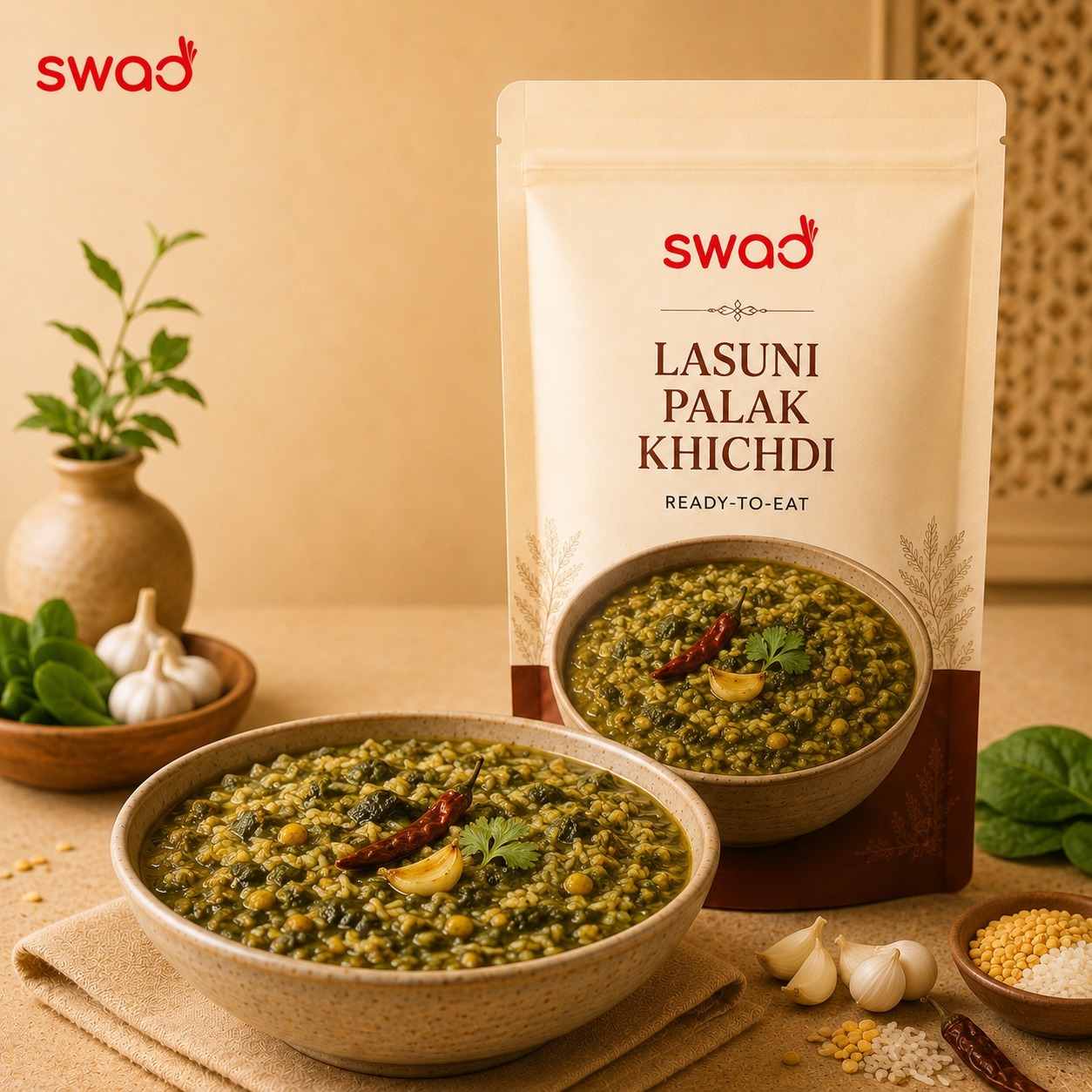 Lasuni Palak Khichdi