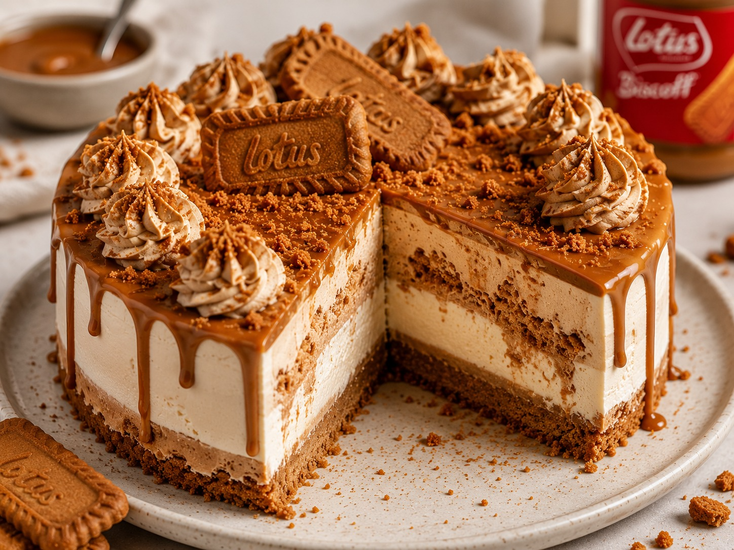 Lotus Biscoff Ice Cream Cake