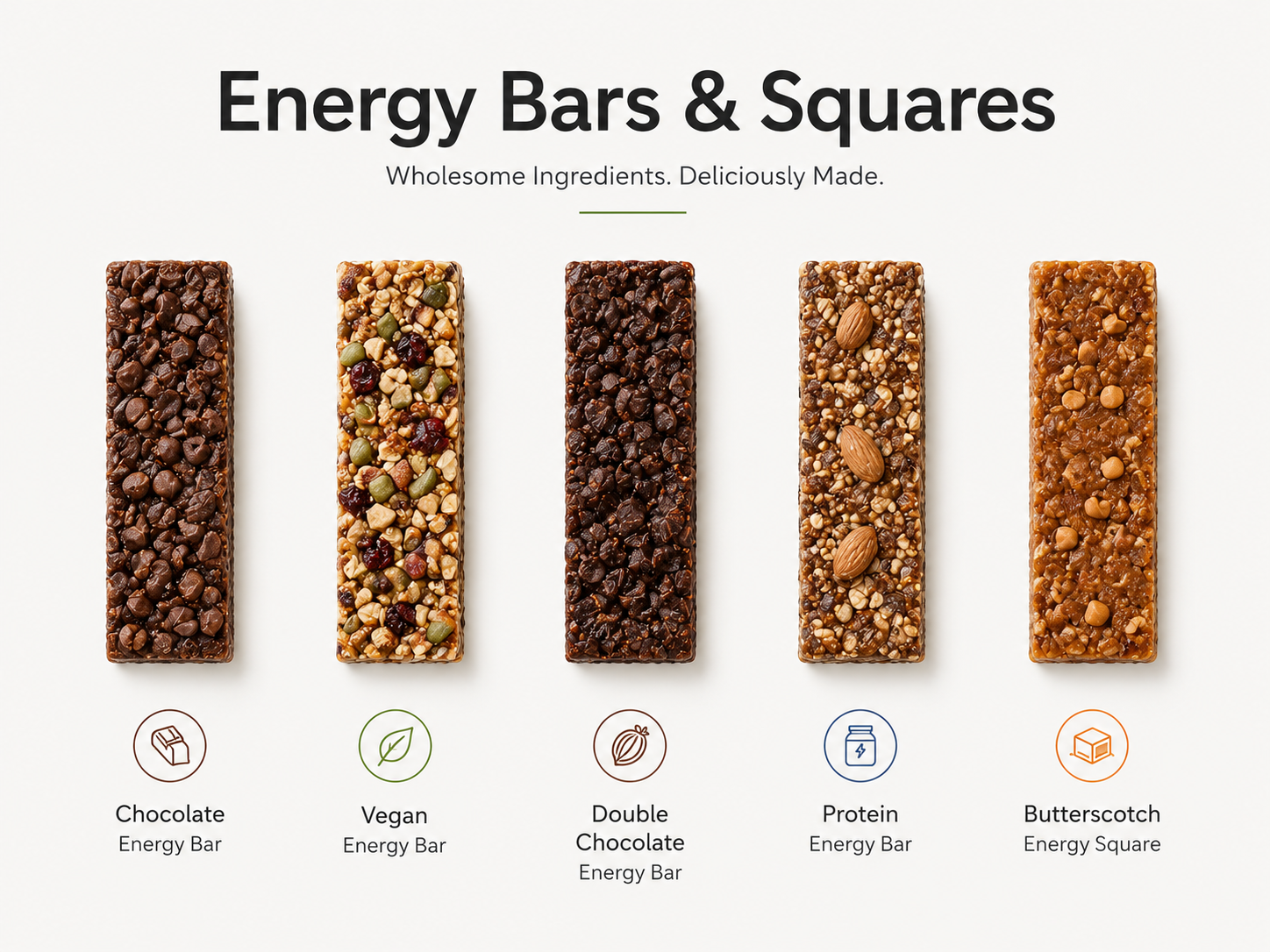 Energy bars and energy squares included in this course