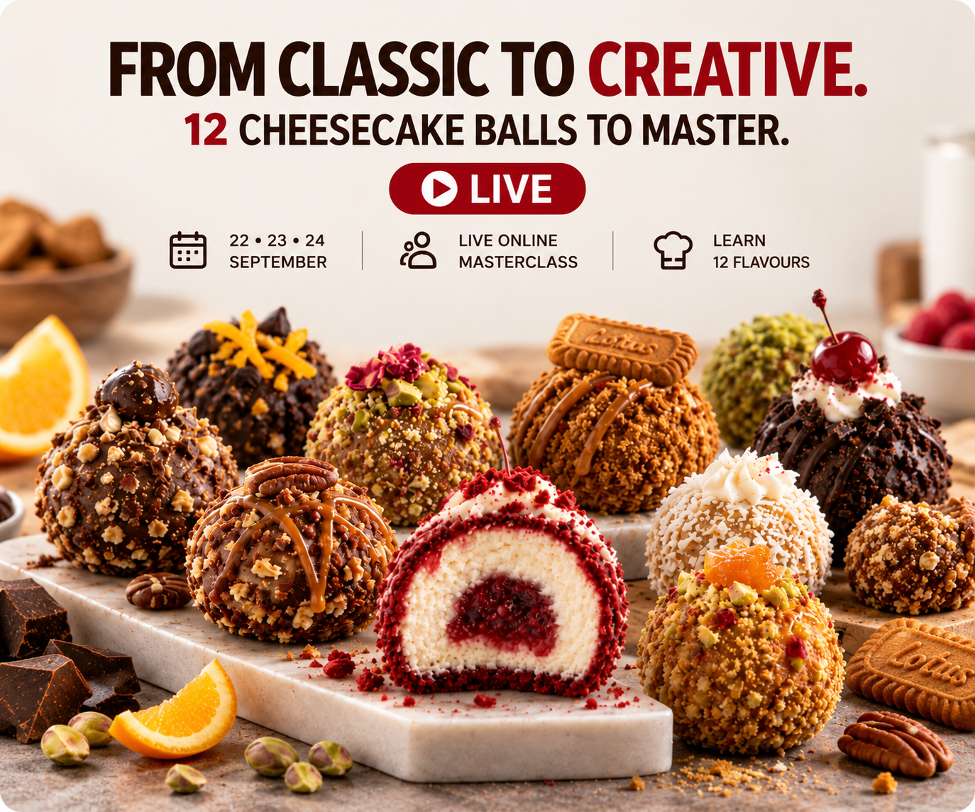 Premium cheesecake balls