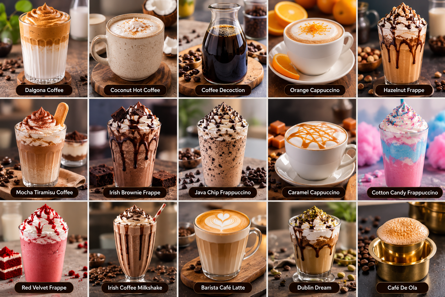 Coffee recipes included in this workshop